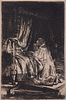 Rembrandt van Rijn "David at Prayer" Etching