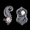 2 Waterford Crystal Ornaments Seahorse and 2004 Christmas