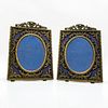 2pc Vintage French Style Decorative Brass Picture Frames