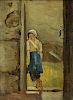 HARPIGNIES, Henri-Joseph. Oil on Canvas. Peasant