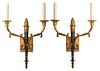 Neoclassical Gilt Bronze Wall Sconces, Pair