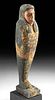 Egyptian Late Dynastic Painted Wood Companion Figure