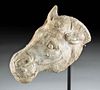 Naturalistic Roman Marble Relief Horse's Head