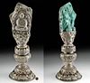 Superb 20th C. Tibetan Silver & Turquoise Temple Stamp