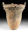 Tall Ancient Japanese Jomon Pottery Vessel, TL Tested