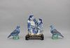 Chinese Porcelain Figural Group & 2 Pigeons.