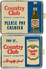 1972 2 Country Club Malt Liquor Foil Signs St. Joseph, Missouri