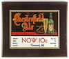 1944 Chesterfield Ale Framed Cardboard Sign Pottsville, Pennsylvania