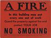 1965 National Fire Protection Association No Smoking Sign , 