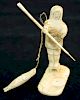 Inuit carving of hunter w/ seal, ht 4”