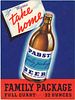 1937 Pabst Family Package Beer Cardboard Sign Milwaukee, Wisconsin