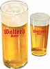 1958 Pair of Walter's Beer Die Cut Glasses Eau Claire, Wisconsin