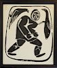 1960's Inuit stone cut print by Quanana, Povungnituk, New Quebec, Canada titled “The Hunter Hunted”,
