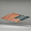 Polychrome Decorated Carved Pine American Flag