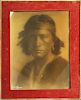 8"x10" Carl Moon (Karl Moon 1879-1948) signed gold orotone photograph of "A Navajo Boy" in period fr