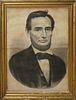 17½"x23½" engraving of Abraham Lincoln by Currier & Ives. Original glass and gilt frame. Foxing. Min