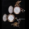 Engraved Annie Oakley 1892 Silver and Gold Pocket Watch and Other Silver and Gold Pocket Watch
