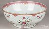Chinese export famille rose porcelain punch bowl