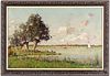 Pieter Van Noort oil on canvas lake scene