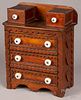 Tramp art doll chest of drawers, ca. 1900