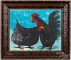 Barbara Strawser watercolor gouache of chickens