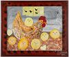 Barbara Strawser watercolor of chicken and peeps