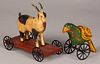 Two June & Walter Gottshall painted pull toys