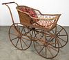 Victorian wicker baby carriage, late 19th c.