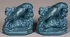 Pair of Rookwood art pottery raven bookends