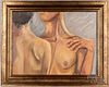 Contemporary oil on canvas of a nude woman