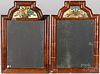 Pair of mahogany courting mirrors, 19th c.
