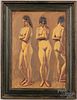 Lambro Ahlas study of three nudes
