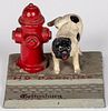 Cast iron and spelter souvenir bulldog paperweight
