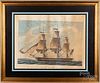 Lithograph of US 41 Gun Frigate Constitution