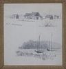 Eastman Johnson Pencil Drawing on Paper "Fishing Shacks, Nantucket"