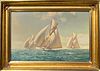 Richard Loud Oil on Canvas "Yacht Race"