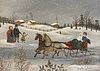 Martha Cahoon Oil on Masonite "Winter Sleigh Ride"