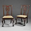 Pair of Carved Walnut Side Chairs