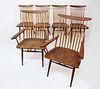 Set of Six George Nakashima "New" Chairs in Black Walnut and Hickory, circa 1962