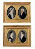 Attributed to "Mr. Boyd" (possibly Harrisburg, Pennsylvania, area, early 19th century), Four Miniature Profile Portraits, Reportedly of