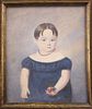Phineas Lowther Watercolor and Ink "Portrait of Marie Hull as a Child"