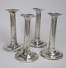 Set of Four Old Sheffield Plated Candlesticks, late 18th Century