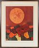 Abstract Sun Over Landscape, Signed Litho
