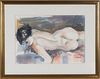Watercolor of Nude Female, Signed