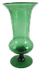 Large Green Glass Pedestal Vase