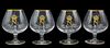 (4) St Louis Crystal Napoleonic Brandy Snifters