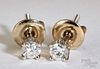 14K gold diamond stud earrings