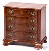 Miniature Chippendale style chest of drawers