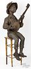 Painted spelter figure of an African American boy