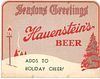 Scarce 1940 Hauenstein Beer Christmas Holiday Sign New Ulm, Minnesota